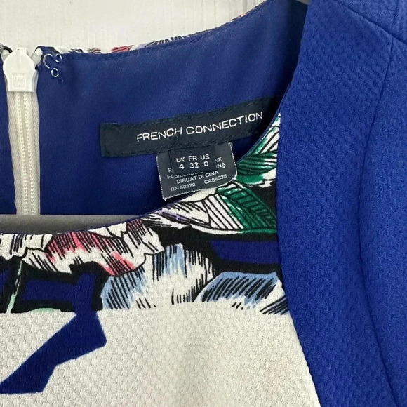 French Connection Blue Floral Dress - Picture 3 of 4